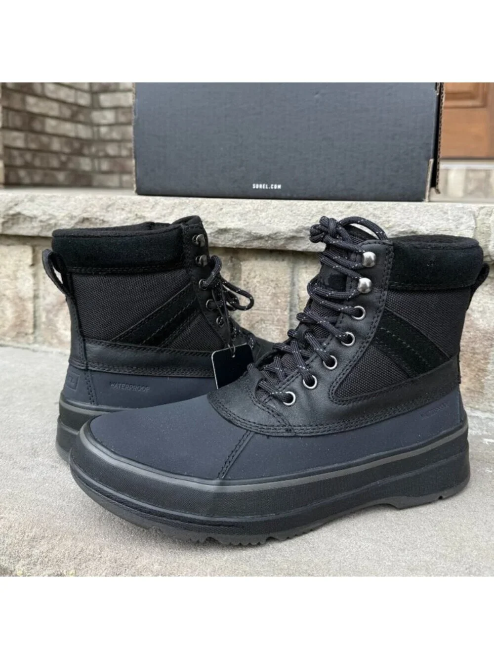 SOREL ANEKENY II HIKER WATERPROOF 9.5 Men's Outdoor Boot Black Gorpcore New